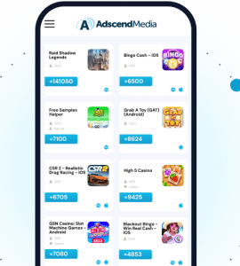 Adscend Media mobile app offerwall example